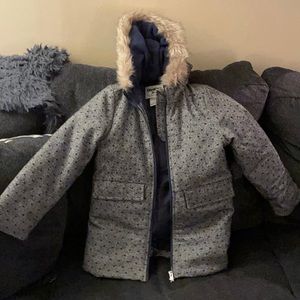 OshKosh Winter Coat Blue with Blue Hearts